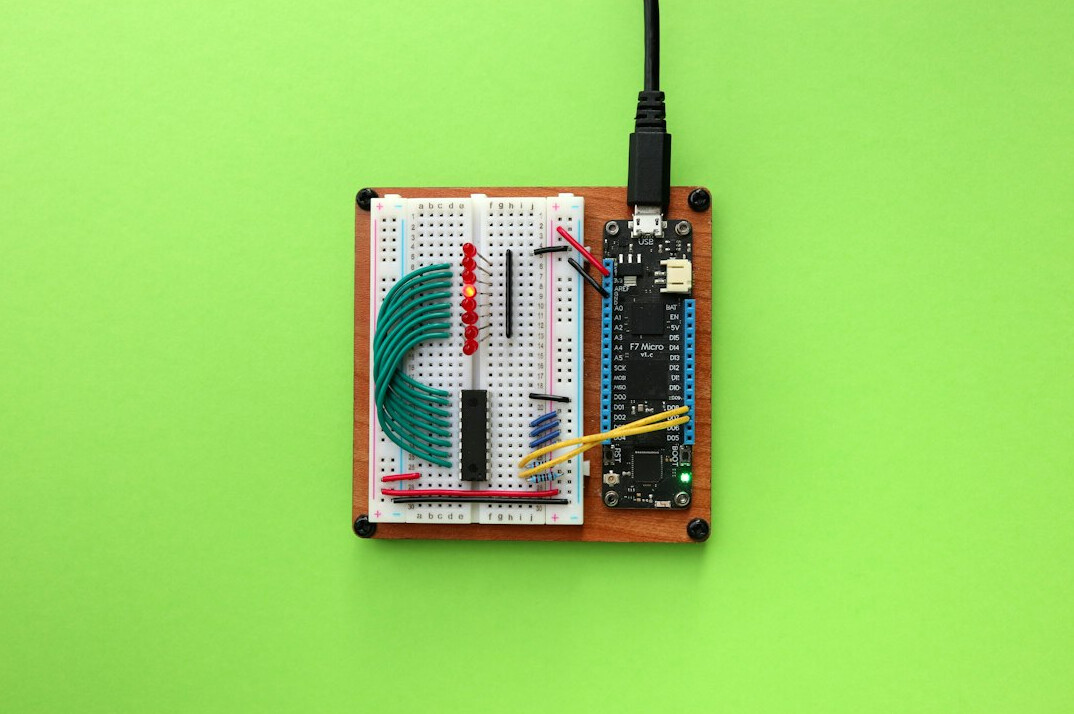 Close-up of a green circuit board