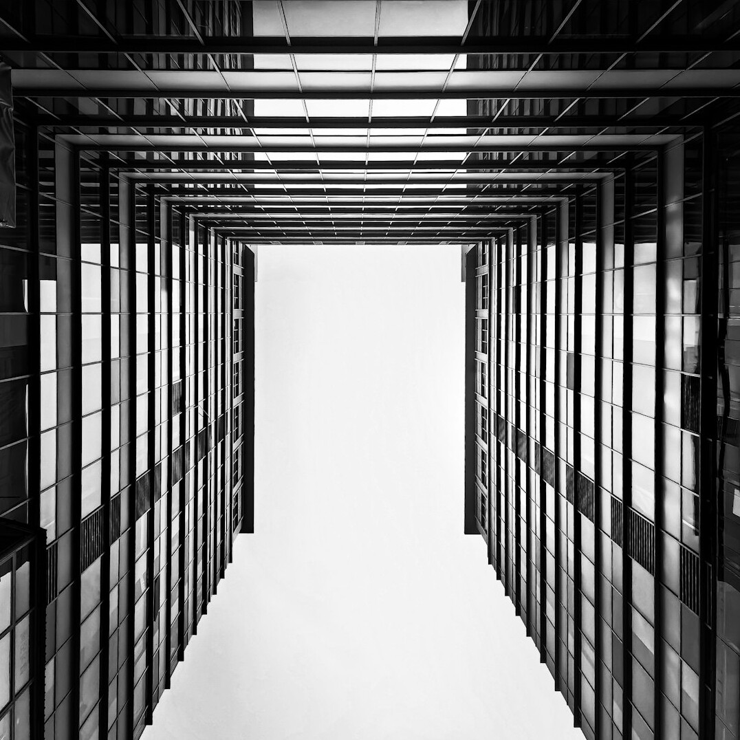 Rows of server racks in a data centre