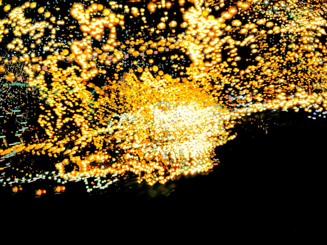 Glowing network of connections across the globe at night